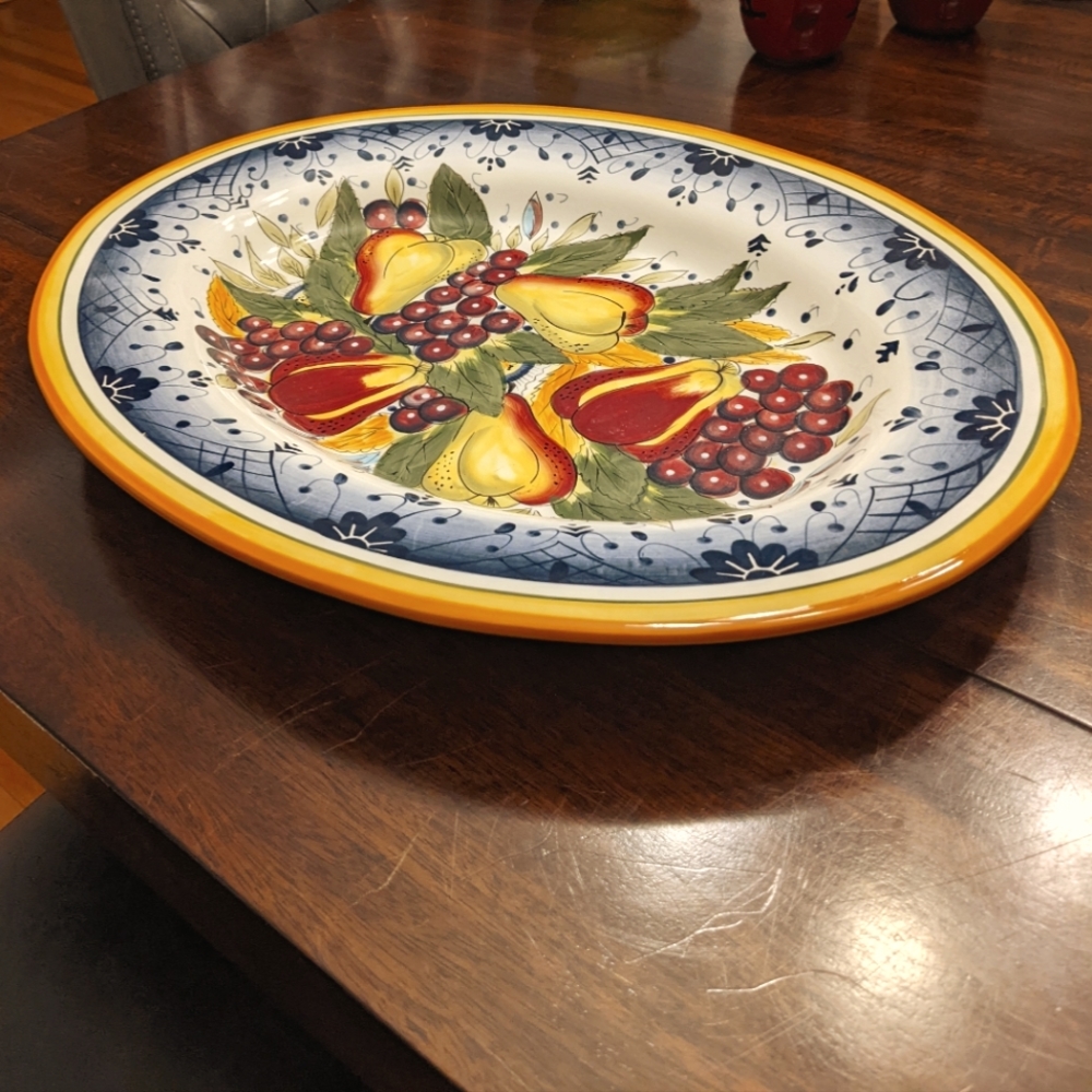 18" Oval Serving Platter - Bella Fruit